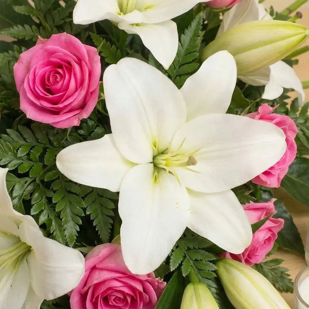 Sympathy Pink Rose and Lily Spray