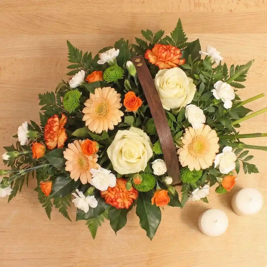 Sympathy Basket Orange and Lime