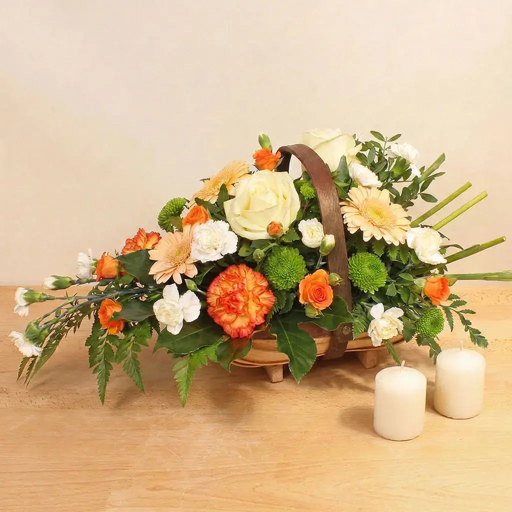 Sympathy Basket Orange and Lime