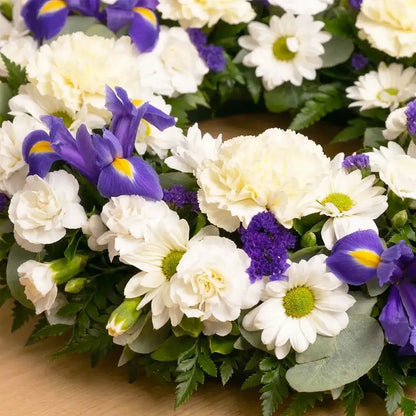 Sympathy Blue and White Wreath