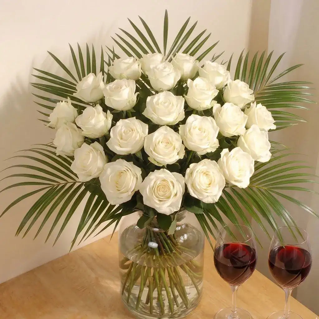 Luxury Two Dozen White Roses