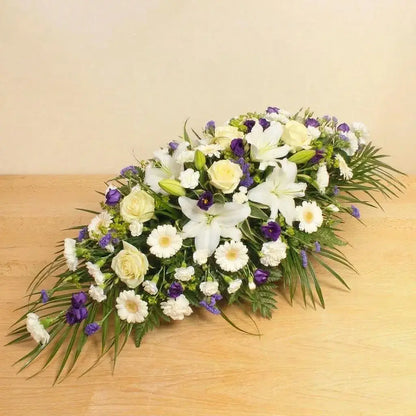 Sympathy Blue and White Coffin Spray