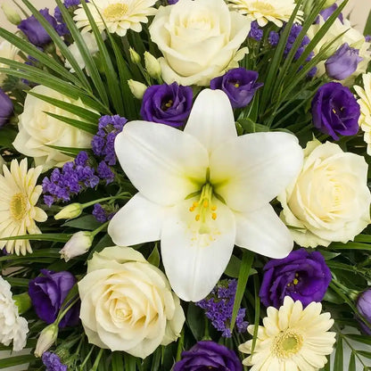 Sympathy Blue and White Coffin Spray