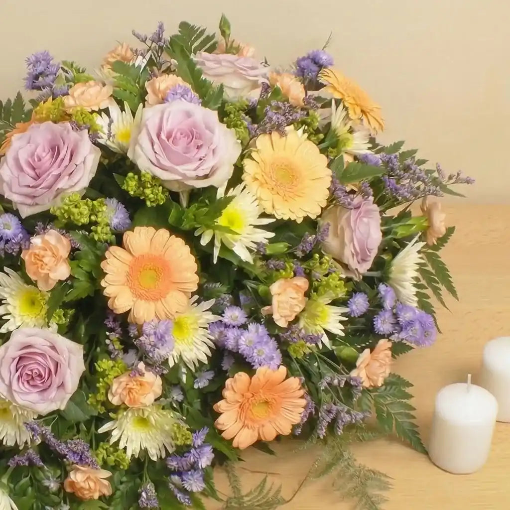 Sympathy Peach and Lilac Spray