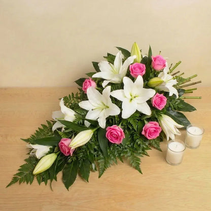 Sympathy Pink Rose and Lily Spray