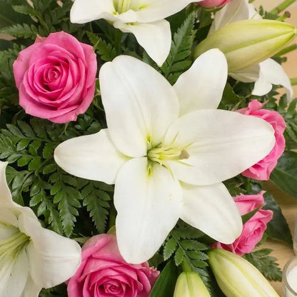 Sympathy Pink Rose and Lily Spray