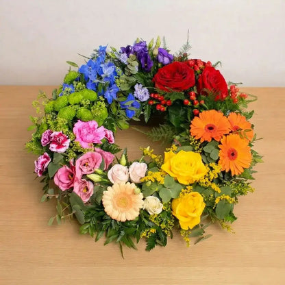 Sympathy Rainbow Wreath