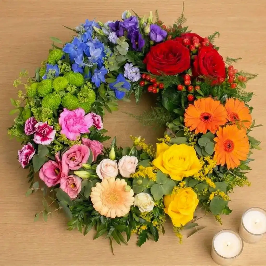 Sympathy Rainbow Wreath