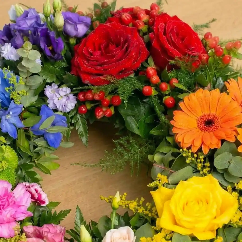 Sympathy Rainbow Wreath