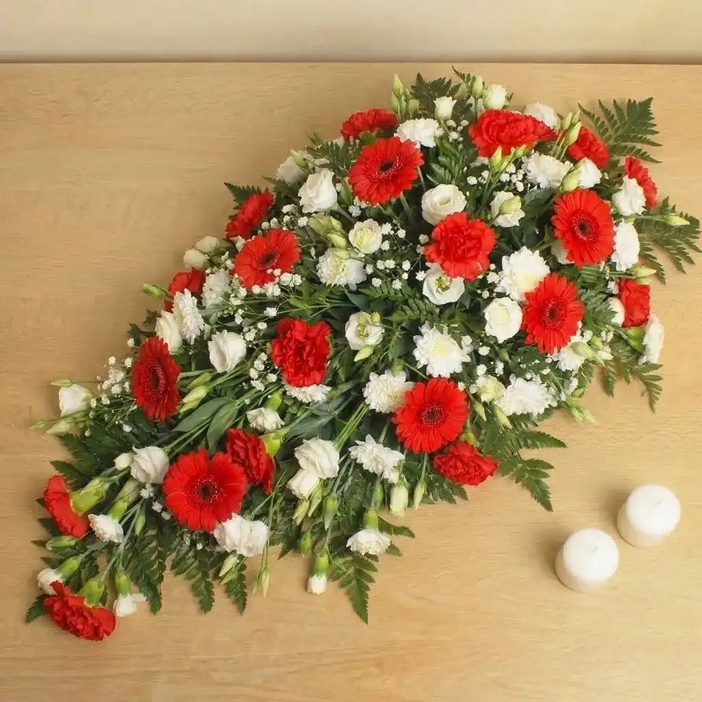 Sympathy Red and White Spray