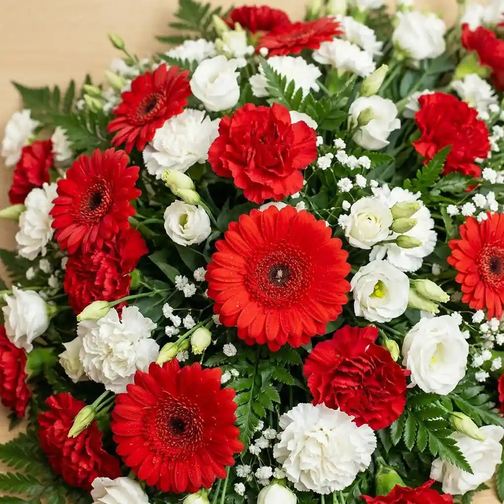 Sympathy Red and White Spray