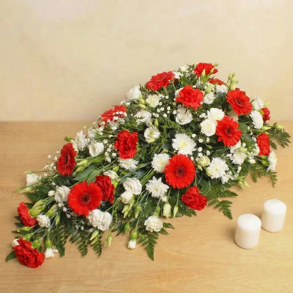 Sympathy Red and White Spray