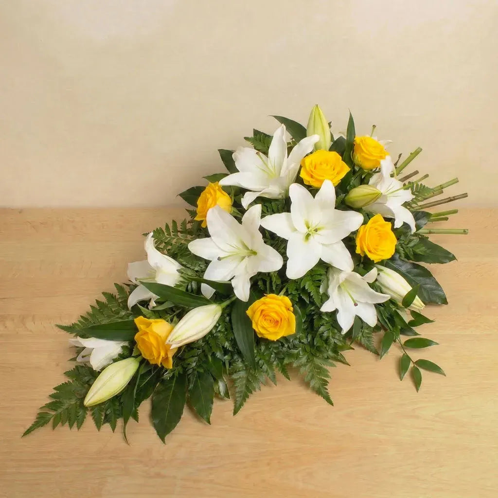 Sympathy Yellow Rose and Lily Spray