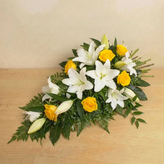 Sympathy Yellow Rose and Lily Spray