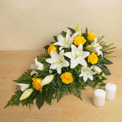 Sympathy Yellow Rose and Lily Spray