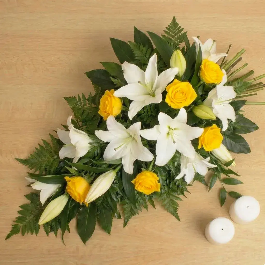 Sympathy Yellow Rose and Lily Spray