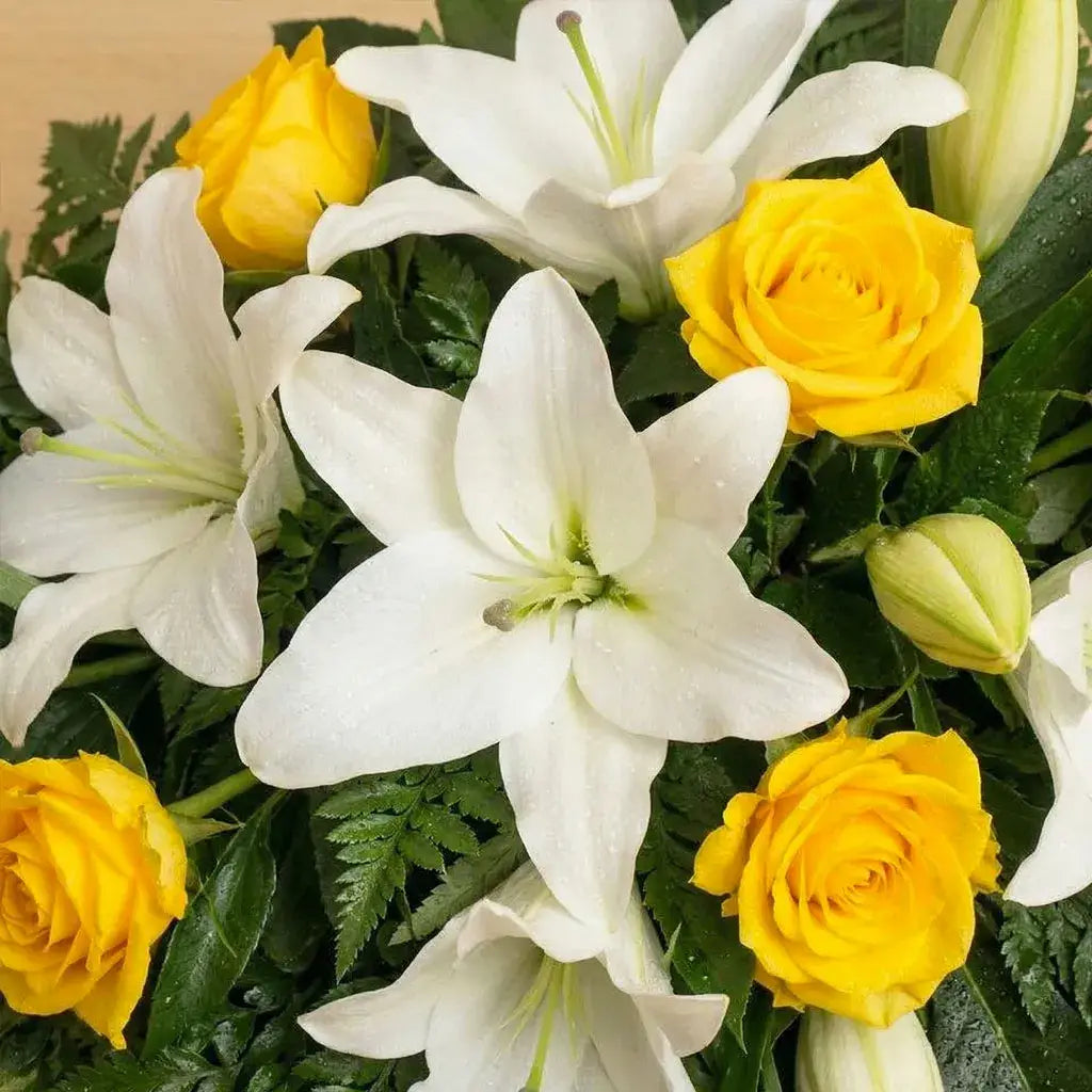 Sympathy Yellow Rose and Lily Spray