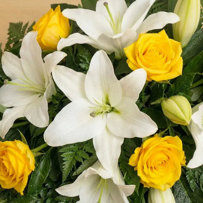 Sympathy Yellow Rose and Lily Spray