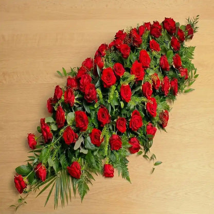 Sympathy Red Rose Casket Spray