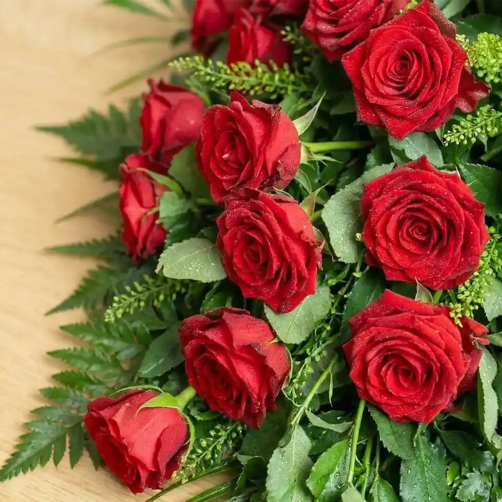 Sympathy Red Rose Casket Spray